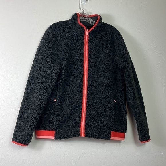 Under Armour Golf Jacket Women's Size L Gray Peach Fleece Zip Pockets Heavy Pile - Picture 13 of 14